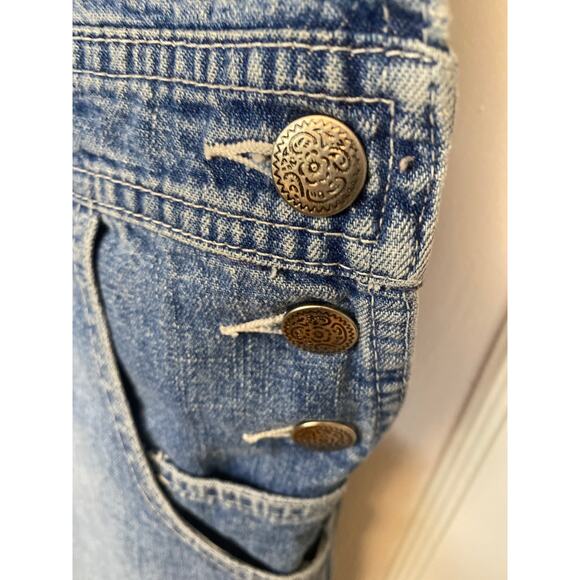 The Territory Ahead Blue Jean Denim Short Overalls Size 14 XL 100% Cotton - Picture 6 of 6